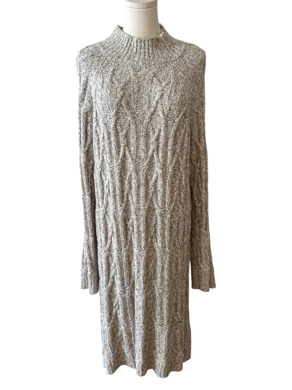 Banana Republic Gray Cable Knit Sweater Dress Size Medium